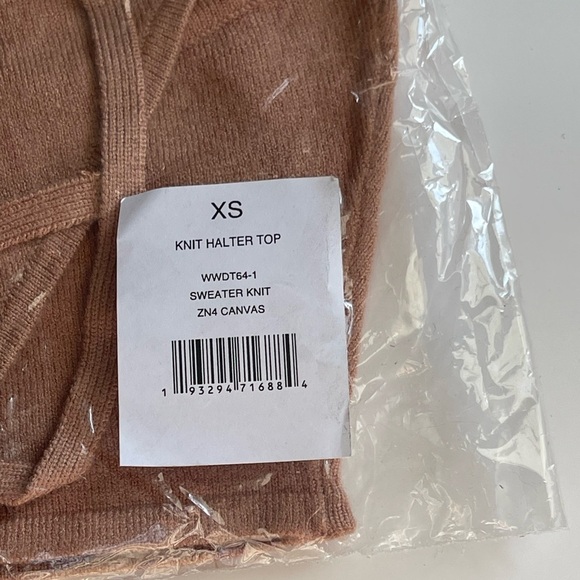 NWT WeWoreWhat COTTON BLACK JERSEY RUCHED TEE
& Canvas KNIT HALTER TOP XS Bundle - Picture 4 of 9